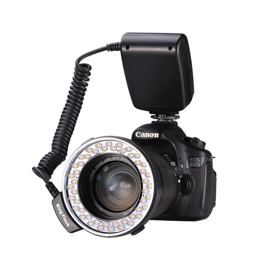 Mamen Macro LED Ring Flash Light Camera LCD Display Speedlite Photographic Light For Sony Nikon Canon 60D 80D 600D 1300D 70D