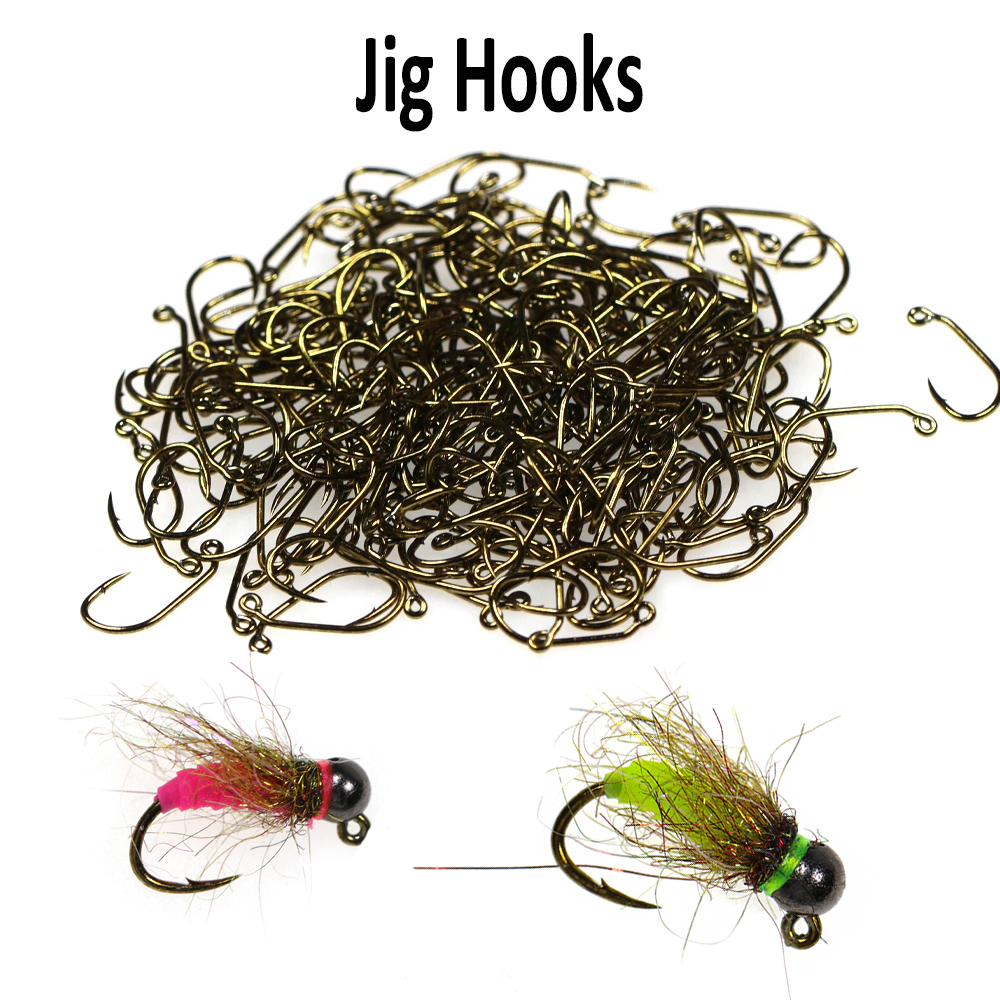 Wifreo 30Pcs 60 Graden Prikkeldraad Jig Vliegbindset Haak Brede Kloof Trout Vishaken #10 #12 #14 #16