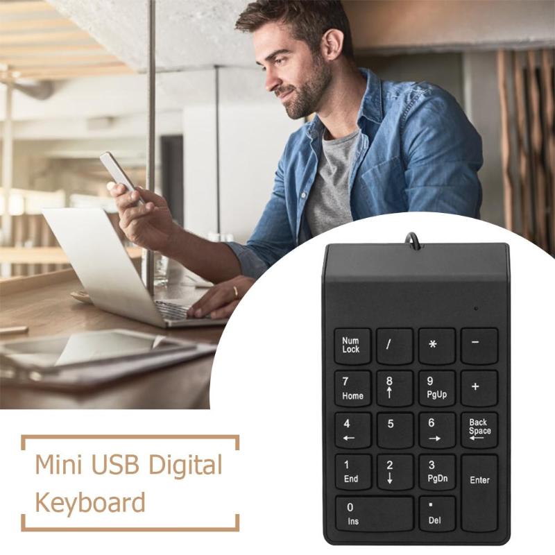 Wired USB Numeric Keypad Slim Mini Number Pad Digital Keyboard 18 Keys for iMac/Mac Pro/MacBook/MacBook Air/Pro Laptop PC
