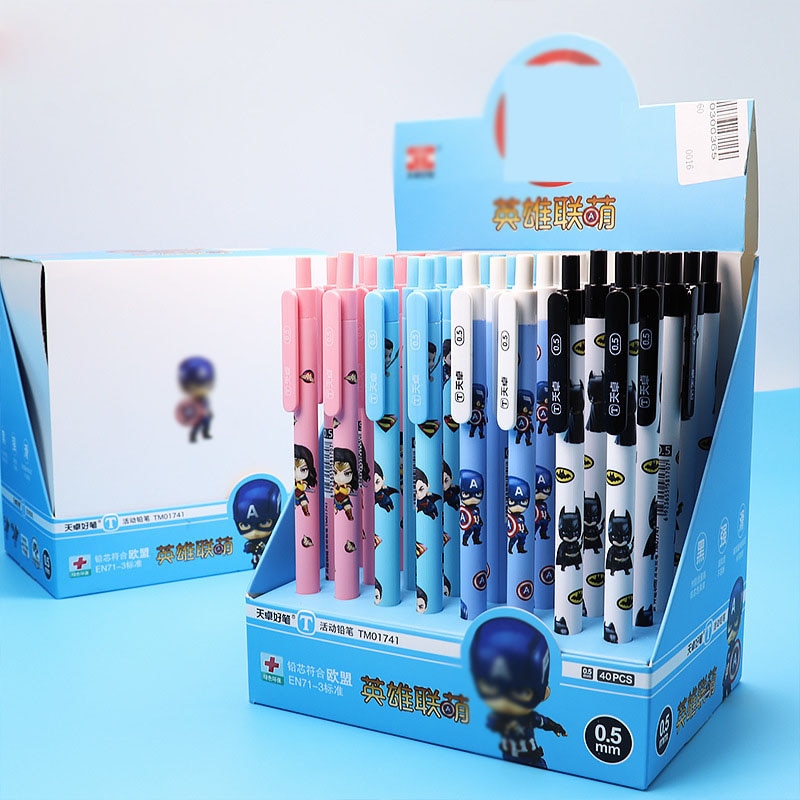 40 pcs/lot Hero Series Mechanical Pencil Cute Student Automatic Pen For Kid School Office Supply Promotional