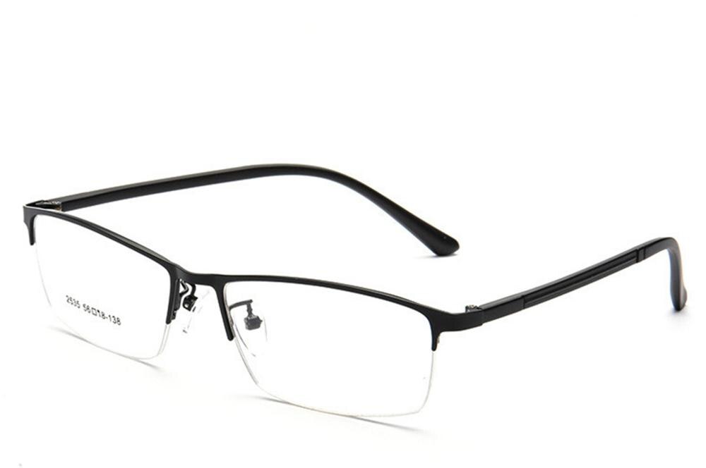 Myopia Glasses Frame Steel Plate Half-rim Glasses-computer Eyeglasses Frames Frame Eyewear Male: C1 Black