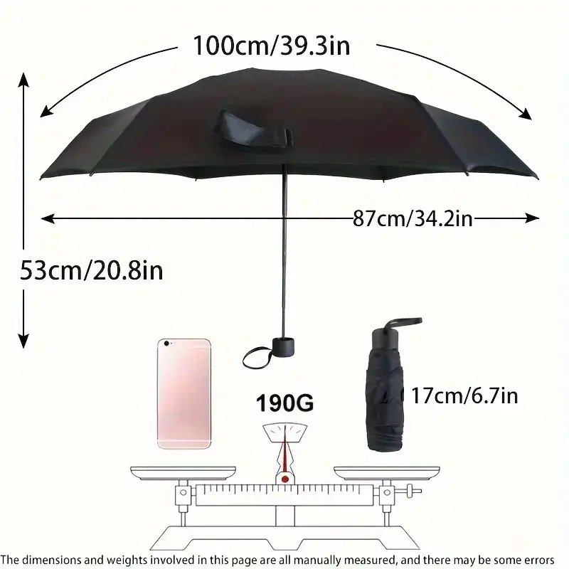 Tragbarer Mini-Sonnenschirm, kleine Tasche, Regen, UPF50, Reisetasenschirm, Vinyl, faltbarer Regenschirm, UV-Schutz, Sonnenschutz, Taschenschirm
