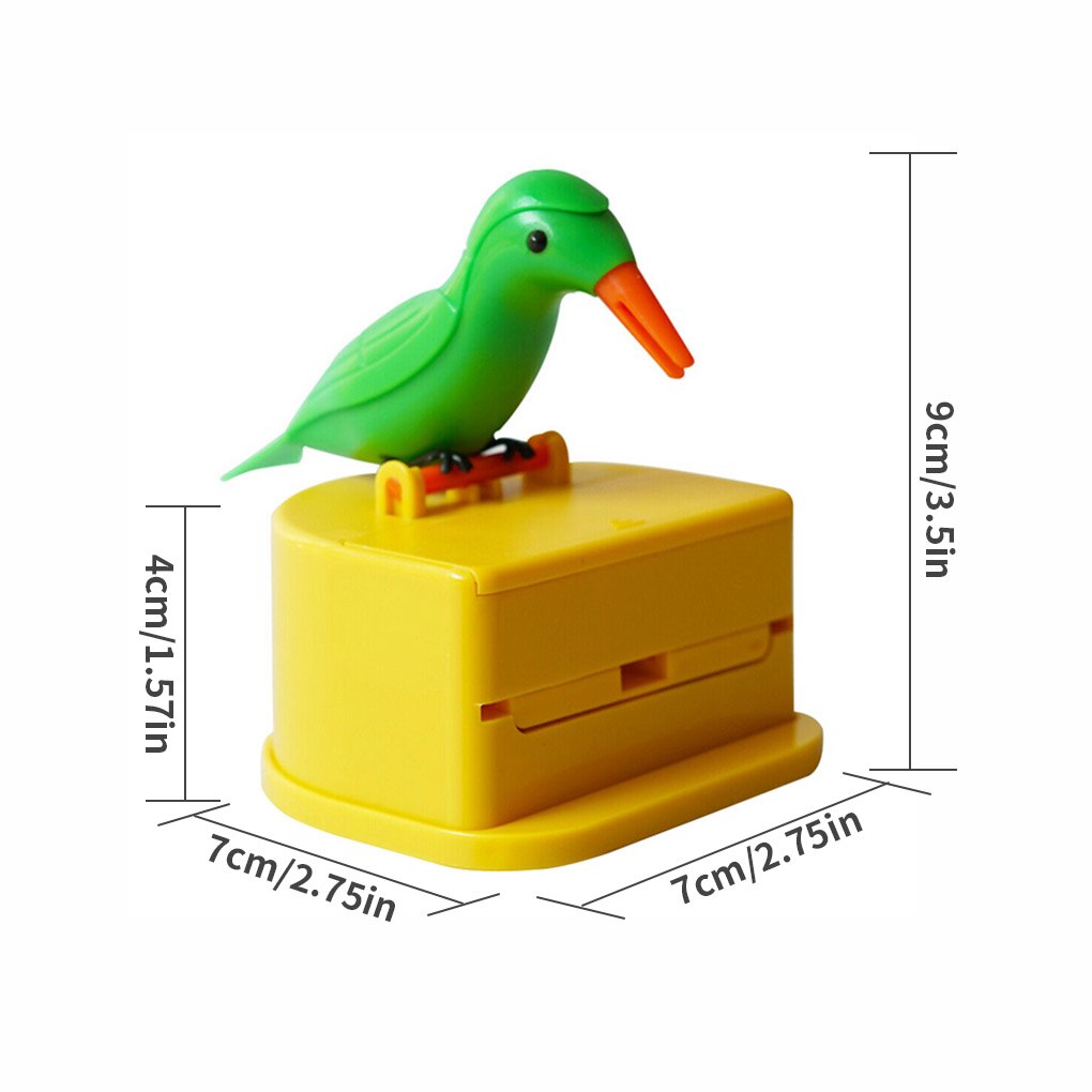 Toothpick Box Toothpick Storage Case Full-Automatic Dispenser Bird Shape ABS Holder Small Bird Bamboo Stick Box: 4