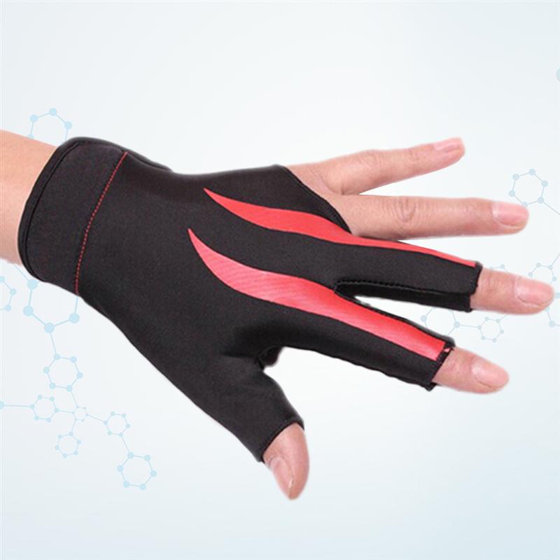 1 PC Left Hand Half Finger 3-Finger Stretchable Nylon Pool Cue Shooter Glove Snooker Glove Billiard Glove For Billiard