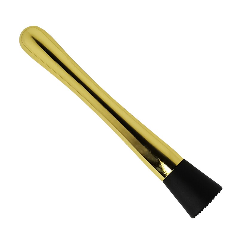 Cocktail Shaker Stainless steel Rose Gold Black Sliver Bar Spoons Cocktail Drink Mixer Muddler Ice Strainer: Gold Muddler