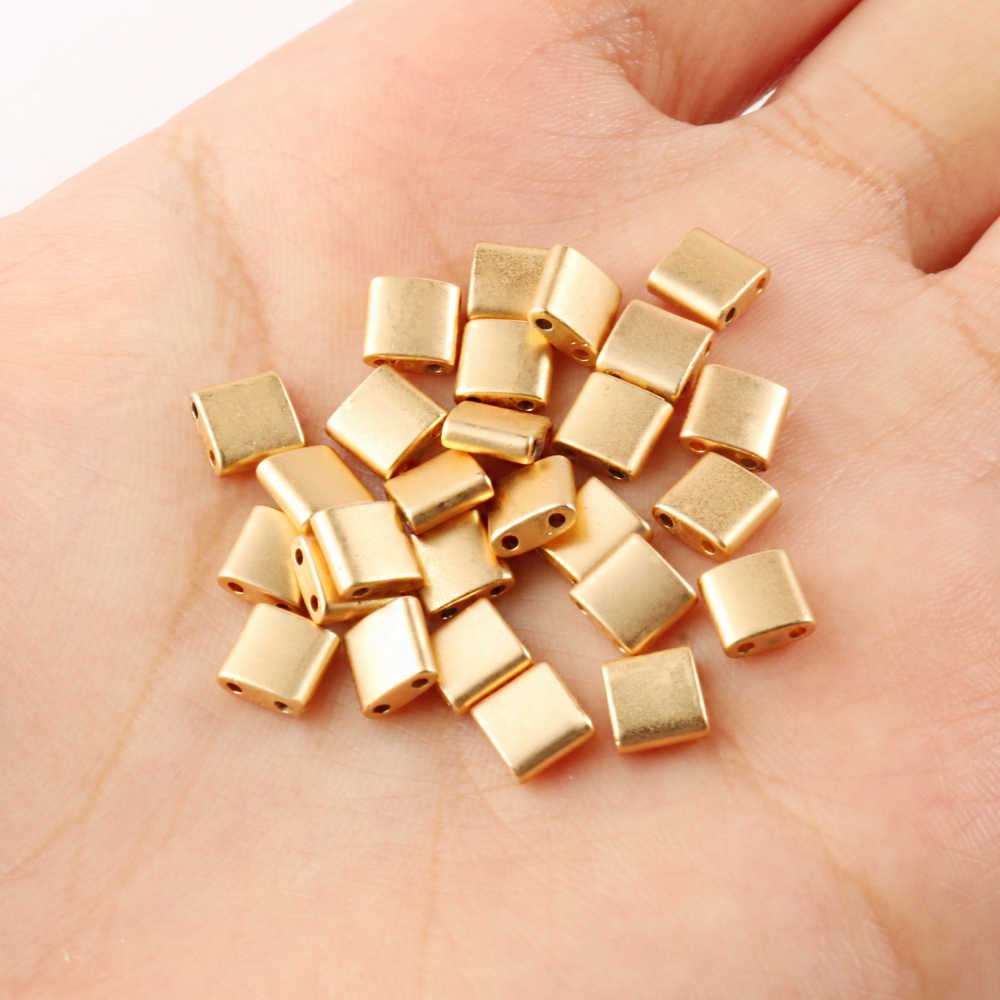 Piedra Natural opaca pulida mate dos agujeros piedra de hematita Mineral cuentas espaciadoras sueltas para fabricación de joyería Diy pulsera pendientes Tila
