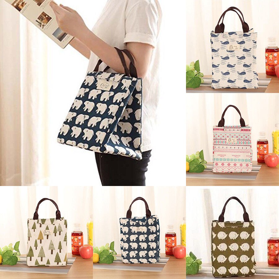 Portable Insulated Lunch Bag Fresh Cooler Snack Picnic Thermal Food Tote Carry Case Storage Bags