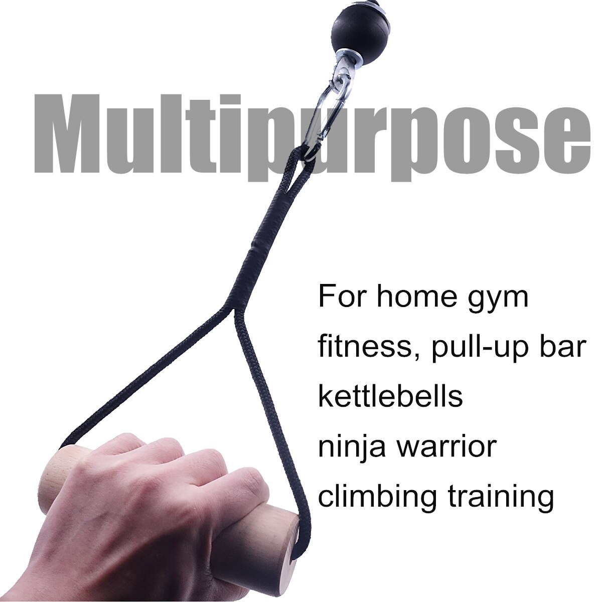 1 Pair Wooden Pull Up Grips Climbing Hold Grips Gym Handles Cable Machine Attachments for Chin Up Rock Climbing Bouldering