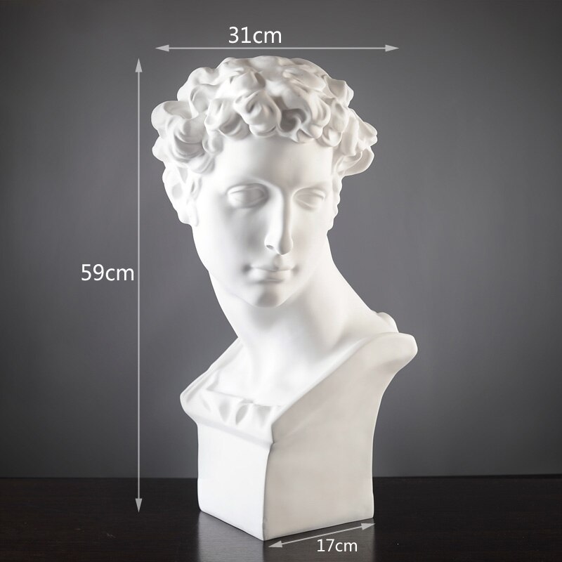 Statue de tête de personnage en plâtre, décoration douce pour maison, modèle de chambre, ornement de bureau à la