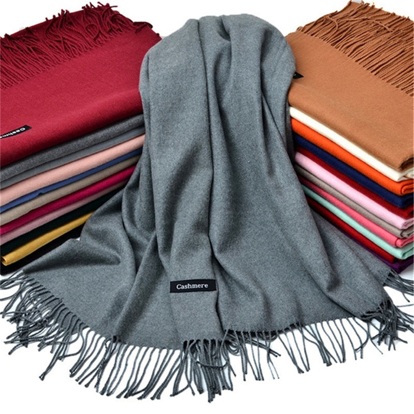 Frauen Winter weich warm wie Schal Luxus Schals Damen Tücher schwarz Poncho Schals ﻿