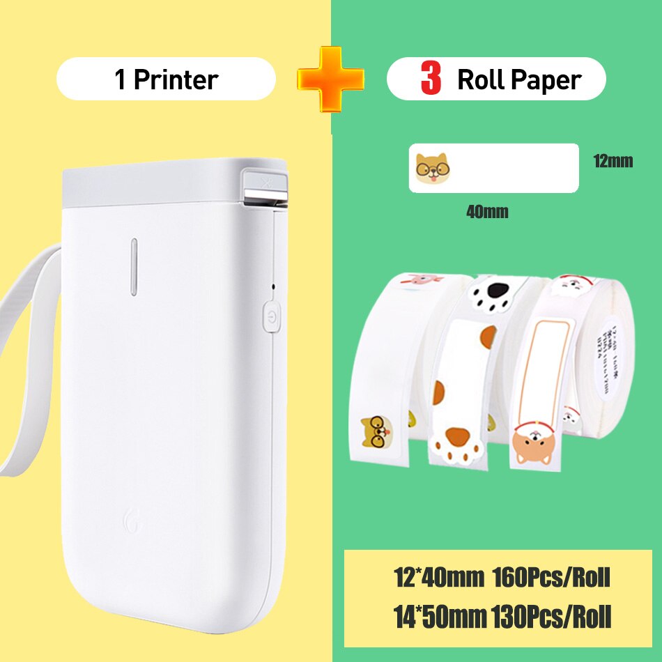 Niimbot  d11 trådløs labelprinter bærbar termisk labelprinter mini lomme bluetooth printer til mobiltelefon hjemmebrug kontor: D11 3 farve c