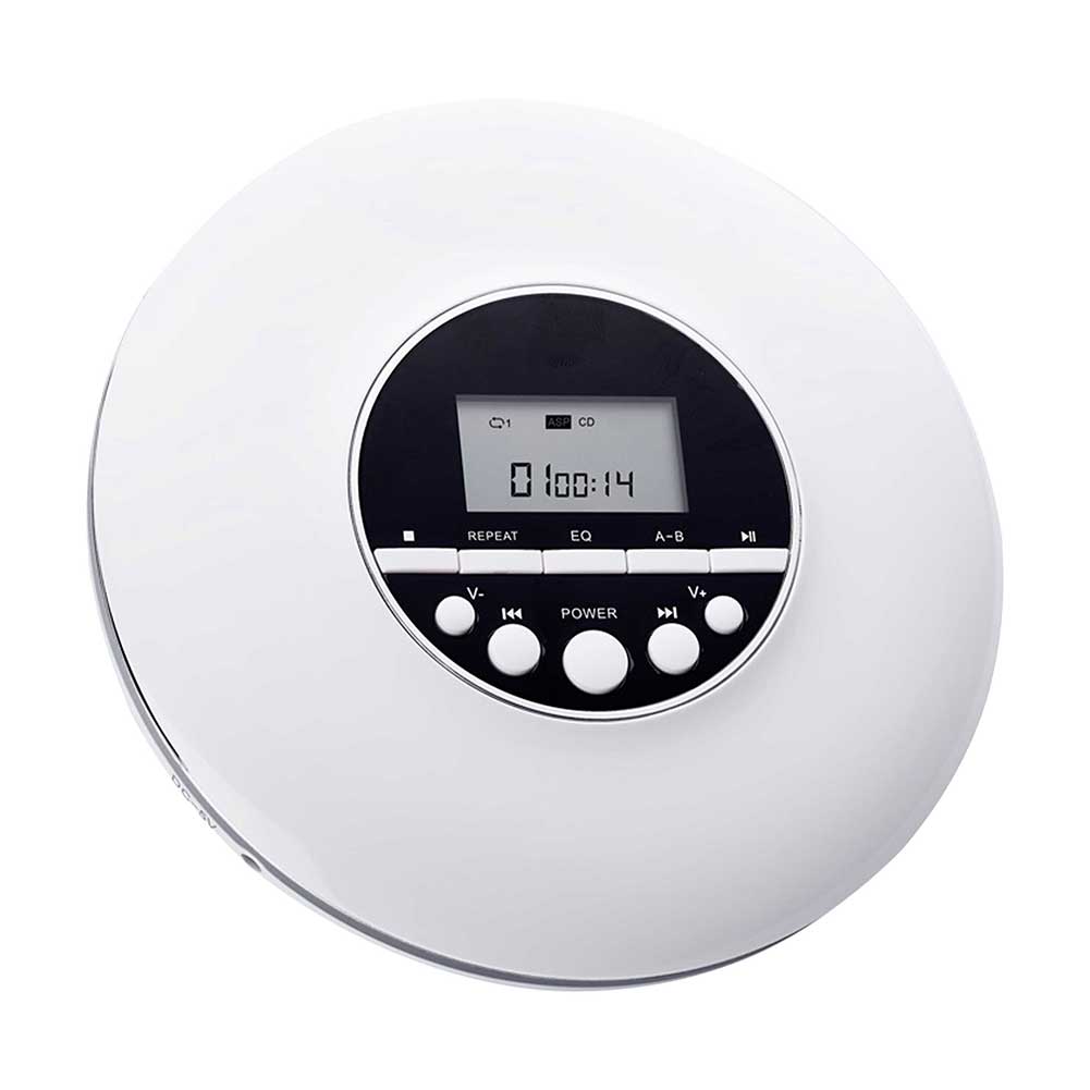 Reproductor de CD portátil, estéreo, con pantalla LCD para el hogar, conector de 3,5mm, recargable para niños y adultos, a prueba de golpes, con auriculares Discman