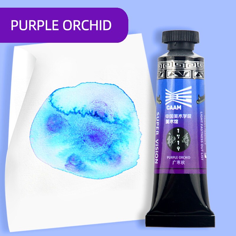 Super vision akvarel pigment, lagdelt farve akvarel maling 15ml,  kunstners akvarel maling 10 farver: Lilla orkidé