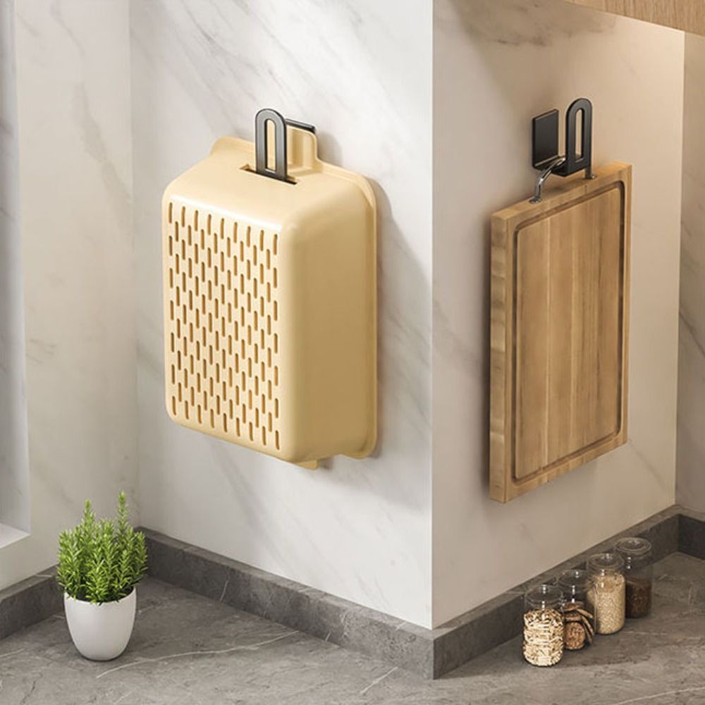 Planche à découper en acier inoxydable, support de couvercle de Pot, noir/gris/argent, support de planche à découper réglable, gain de place, montage mural, 2 pièce/ensemble