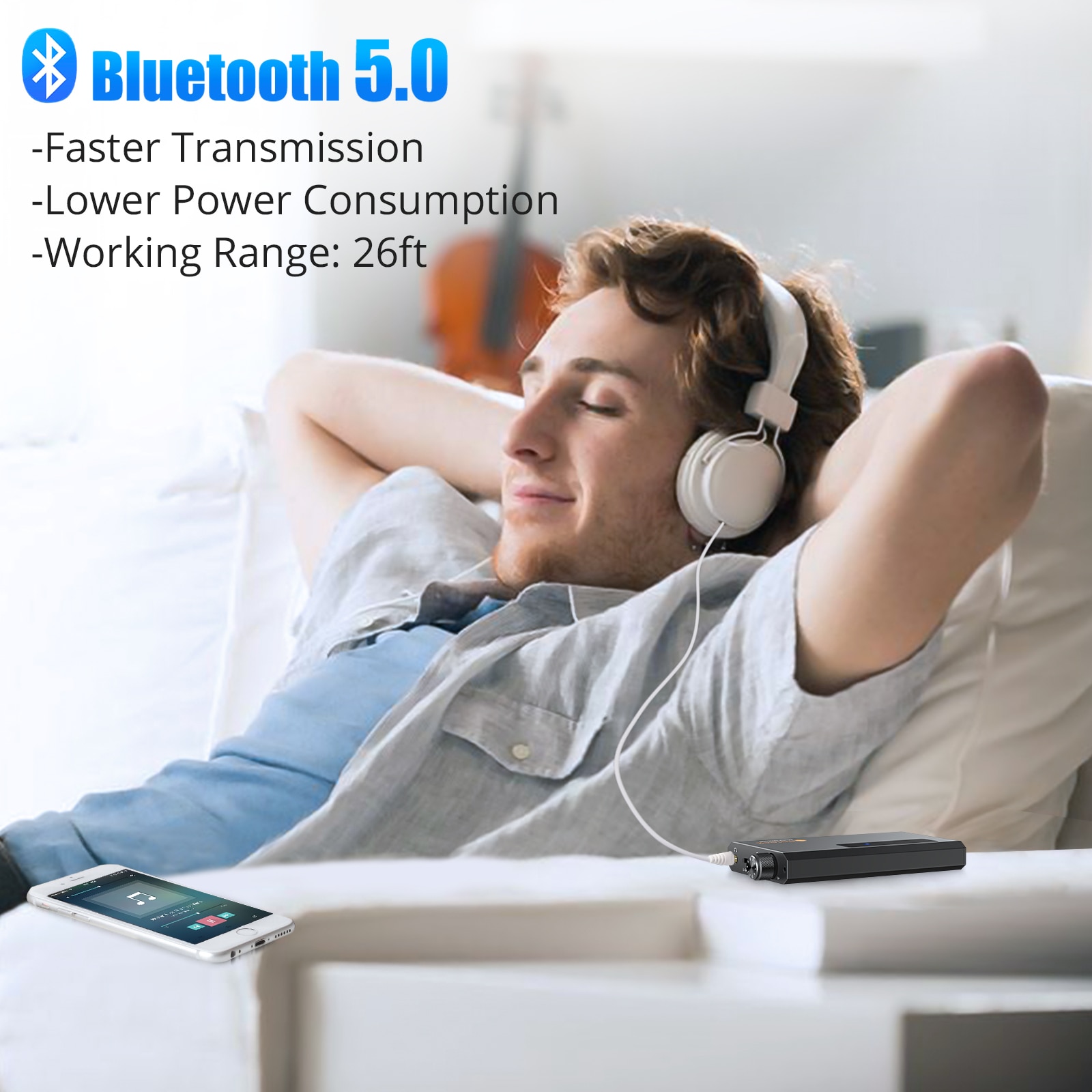 Linkfor Draagbare Hifi Hoofdtelefoon Versterker 16-150Ω Met/Zonder Bluetooth-Compatibel 5.0 Ontvanger 3.5Mm Aux Audio Oortelefoon Amp