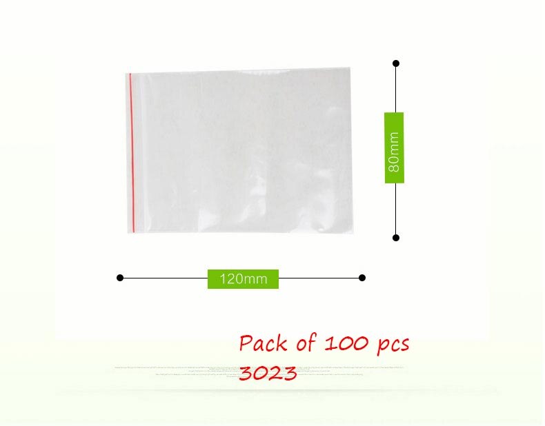 Deli 3022 lynlåspose fortykning plastposer emballagepose 3# 10 x 7cm 100 stk / pakker forseglingsposer: 3023