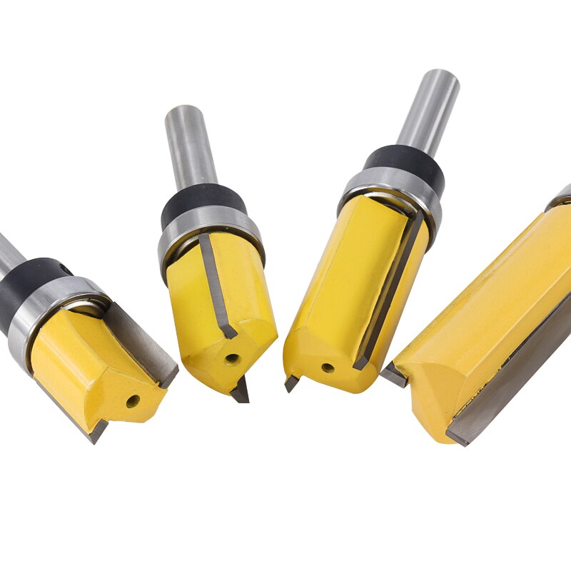 Xcan 1pc 8mm skaft flush trim skabelon fræser bit lige slids fræser hårdmetal endefræser træbearbejdning fræser bits