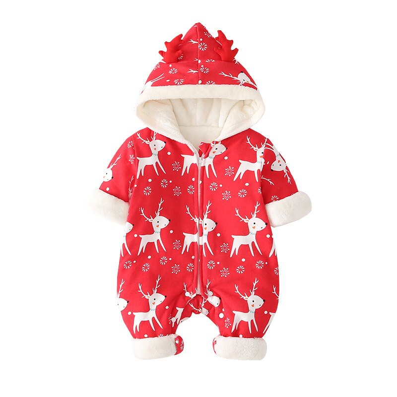 Costume de noël en molleton pour bébé fille | Combinaison chaude de neige, vêtements d'hiver pour bébé garçon, vêtements pour bébé fille