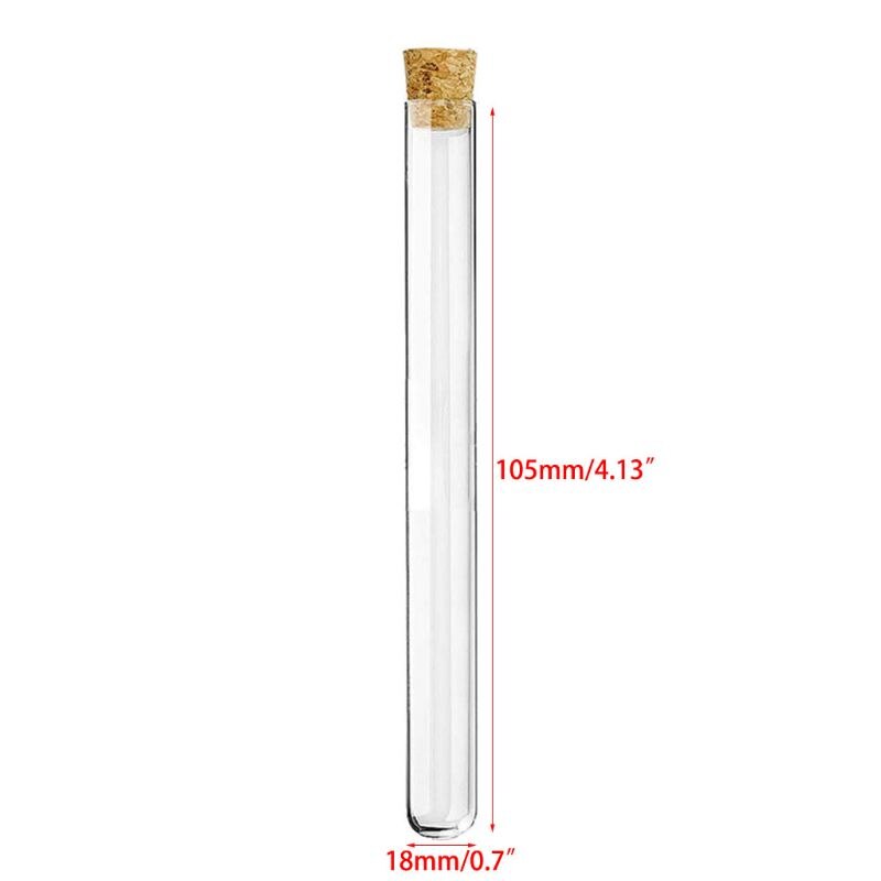Plastic Test Tube with Cork Stopper Bead Storage Vial Containers M17F