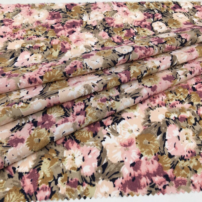 100x150cm Printed Chiffon Fabric for Dress By The Meter Breathable Soft Flower Print Chiffon Fabric Material for DIY Sewing