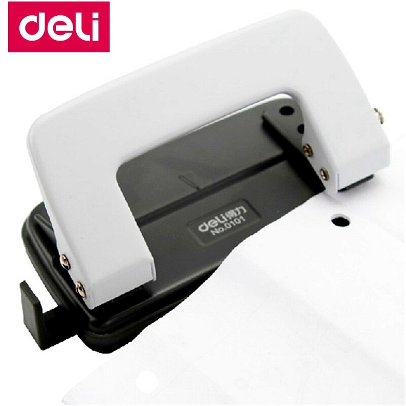Deli 0101 kantoor bureau 6mm gaten perforator binding perforator twee gaten afstand 80mm perforator papier 10 pagina's 80g