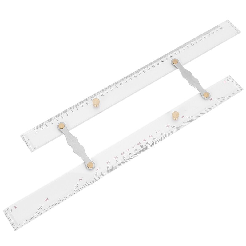 2X Marine Ruler Parallel Ruler Nautical Charts Parallel Ruler Mapping Points to Pull Parallel Ruler 450MM