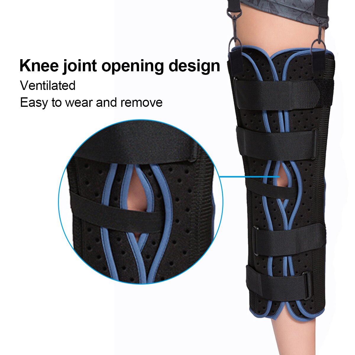 VELPEAU Drei-Stück Knie Schiene Für postoperativ Erholung Schutz Unterstützung Knie befestigen Für Kniescheibenbeanspruchung Dislokation Komfortable