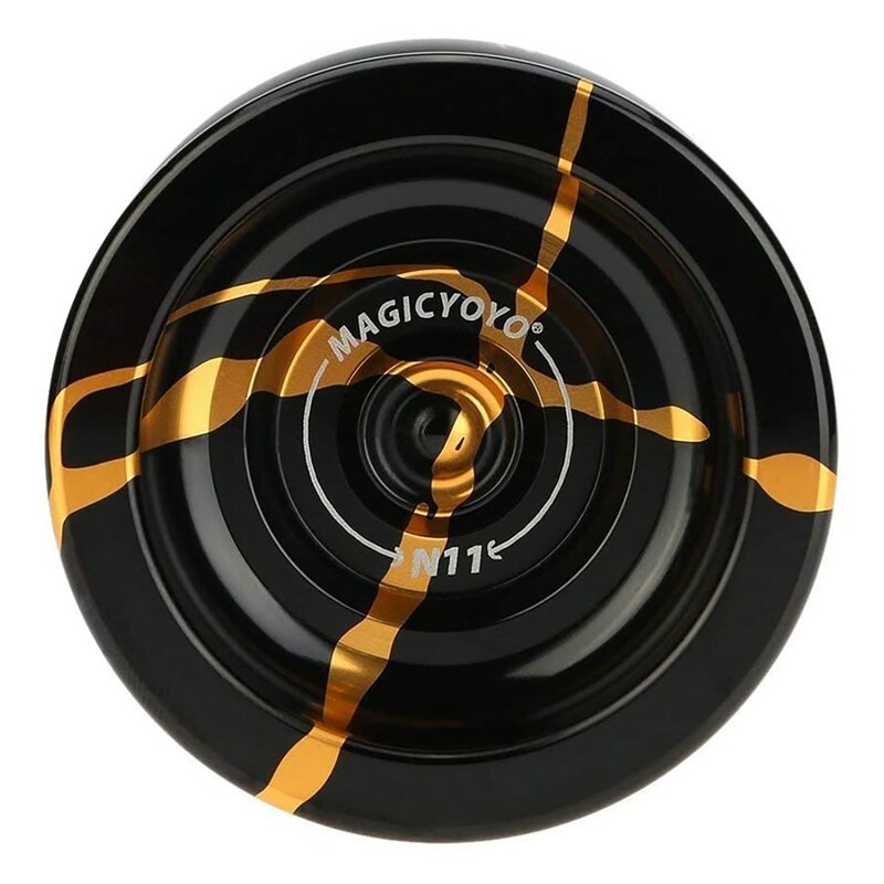 MAGICYOYO-Yoyo de aleación de aluminio N11, YoYo K1 de plástico azul oscuro, Yoyo principiante con guante, bolsa