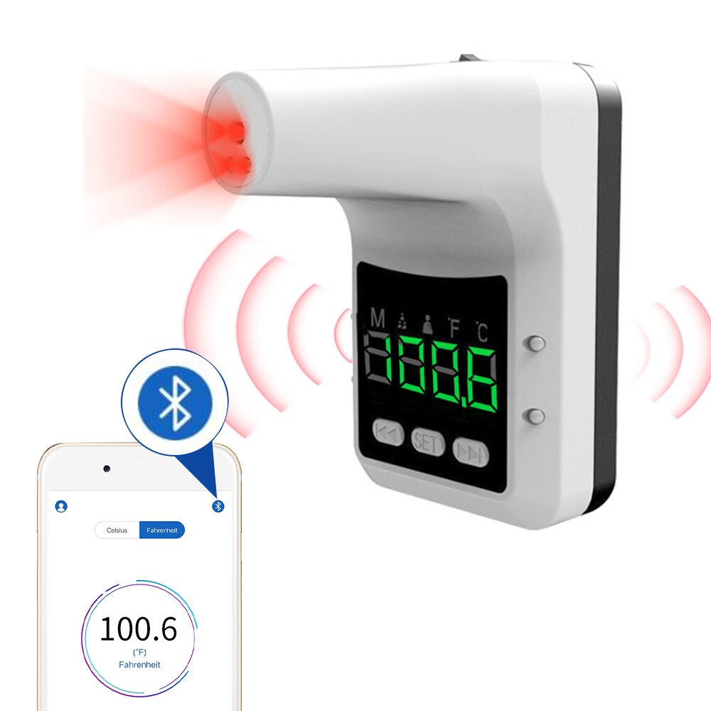 Digitale Bluetooth-Compatibel Infrarood Thermometer Non-Contact Thermometer Muur Gemonteerde Infrarood Thermometer Thermometers