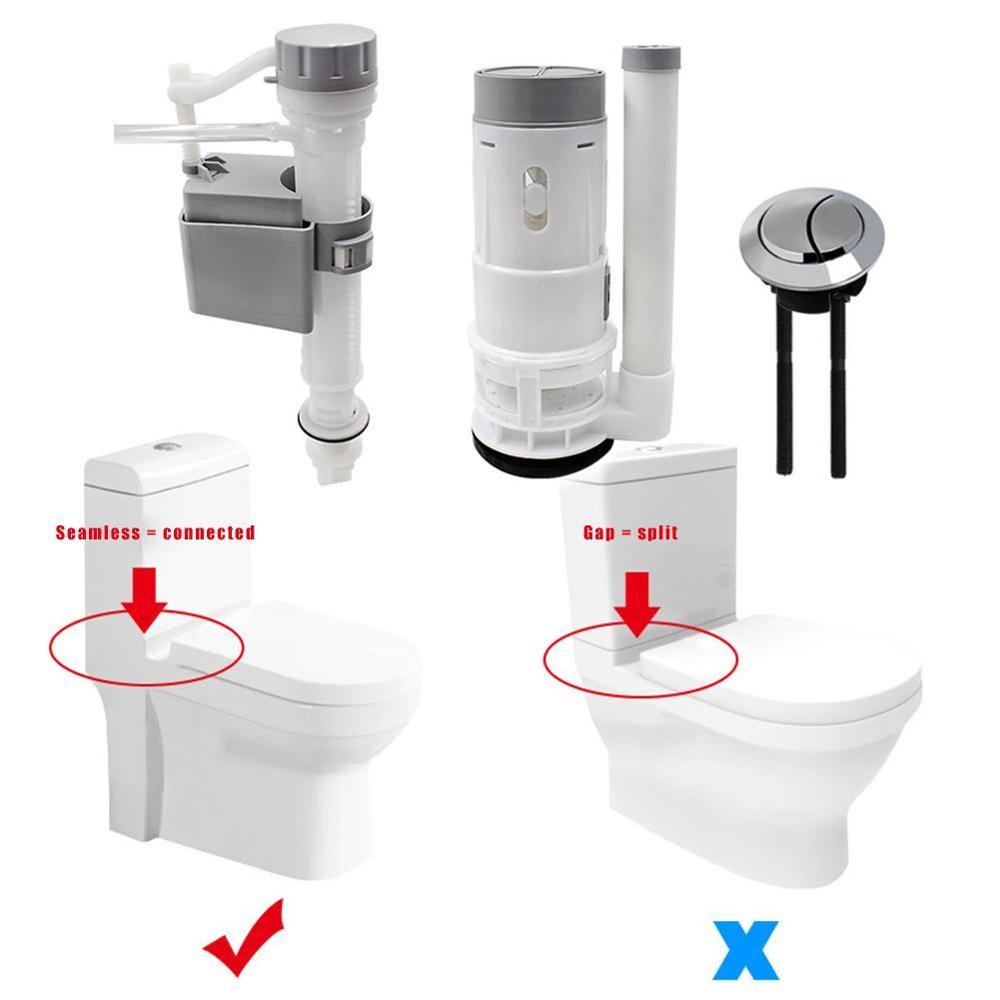 Toilettank fittings kit dual-flush toilet reparationssæt velegnet til toiletstål plast i et stykke
