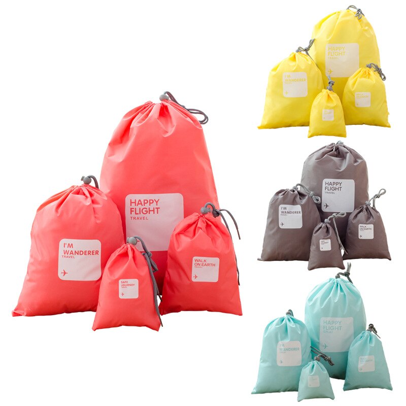 Travel Mountaineering Cycling Sports Polyester Waterproof Beam Pocket Portable Drawstring Four-piece Home Storage Bag