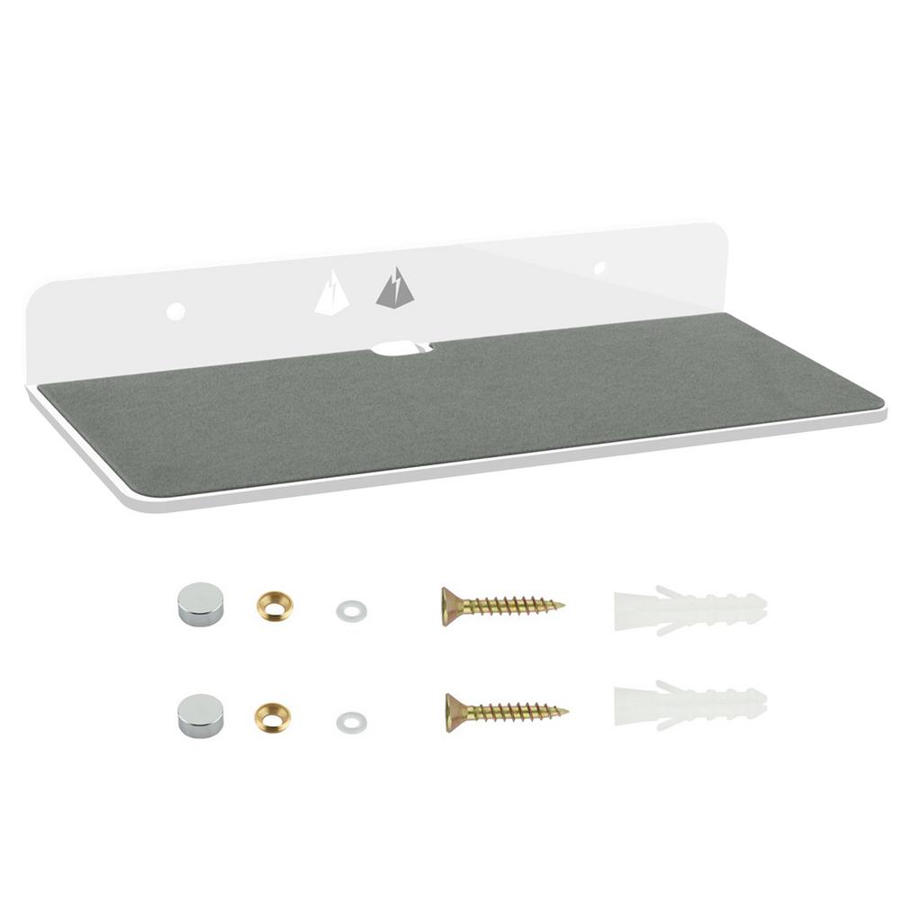 Wall Mounted Bluetooth Speaker Rack Floating Speaker Stand, Acrylic Wall Mount Display Shelf for Speaker, Webcam, Cell Phones: White