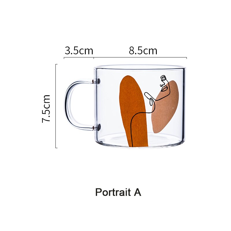 Drinken Glasse Hart Engels Mok Koffie Beker Met Handvat Portret Paar Ontbijt Melk Sap Koud Brinkware Bier Kawaii Mok: Portrait A