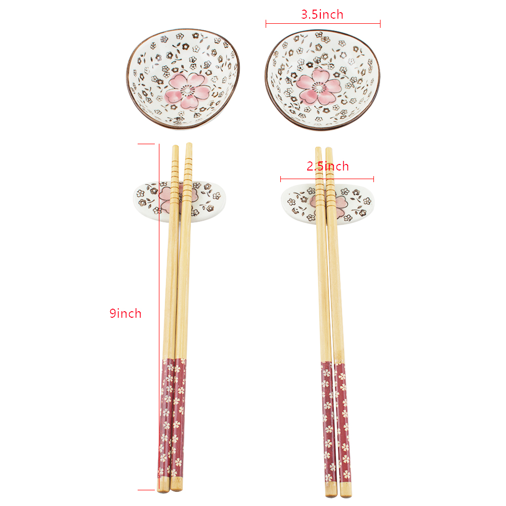 Japanese Tableware Set Ceramics Sushi Saucer Set for Two in Box 3 Colors