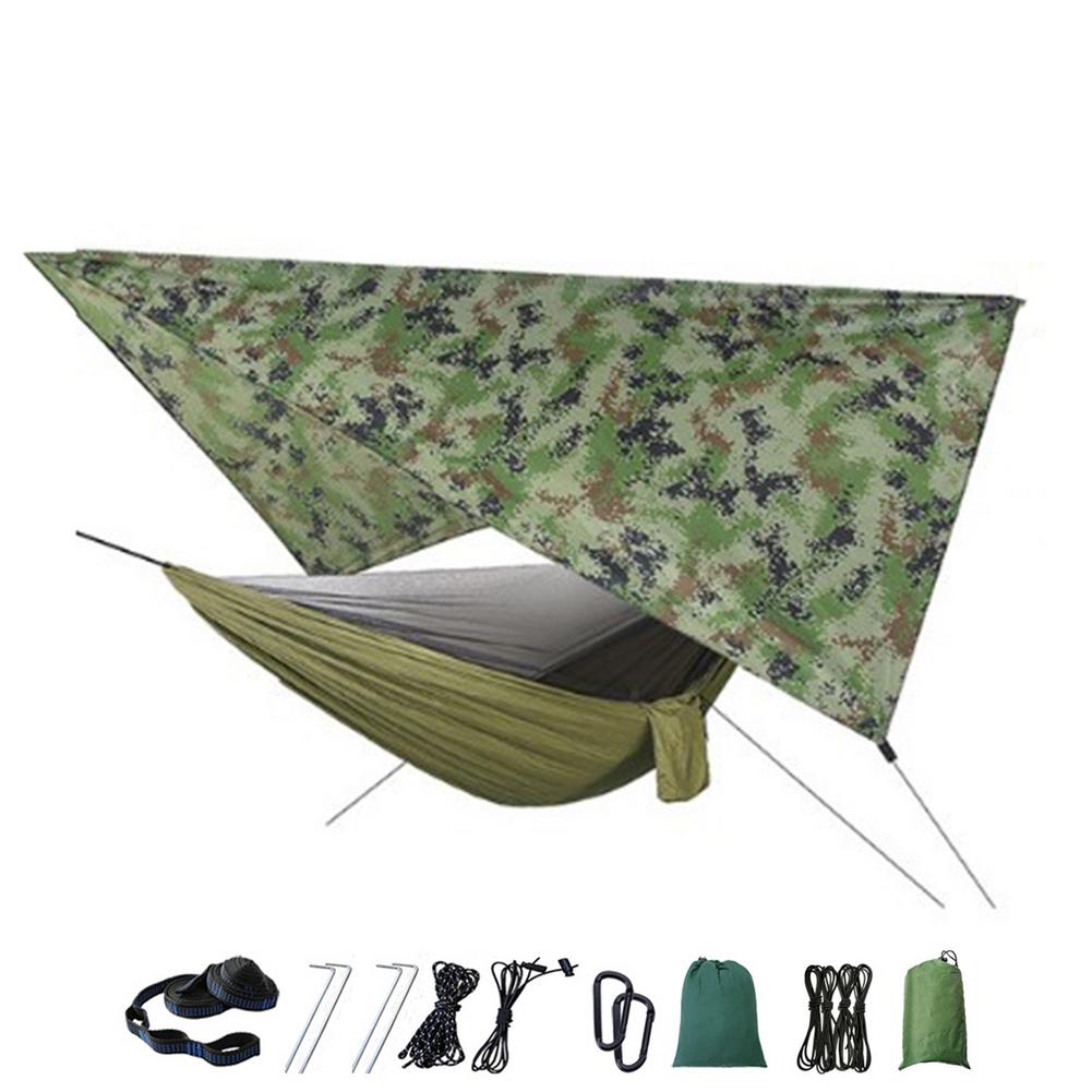 Outdoor Camping Hammock Mosquito Net Beach Tarp Tent Sun Shade Garden Patio Hammock Canopy Bug Net &amp;amp; Rain Fly Tarp Sun Shelter: white