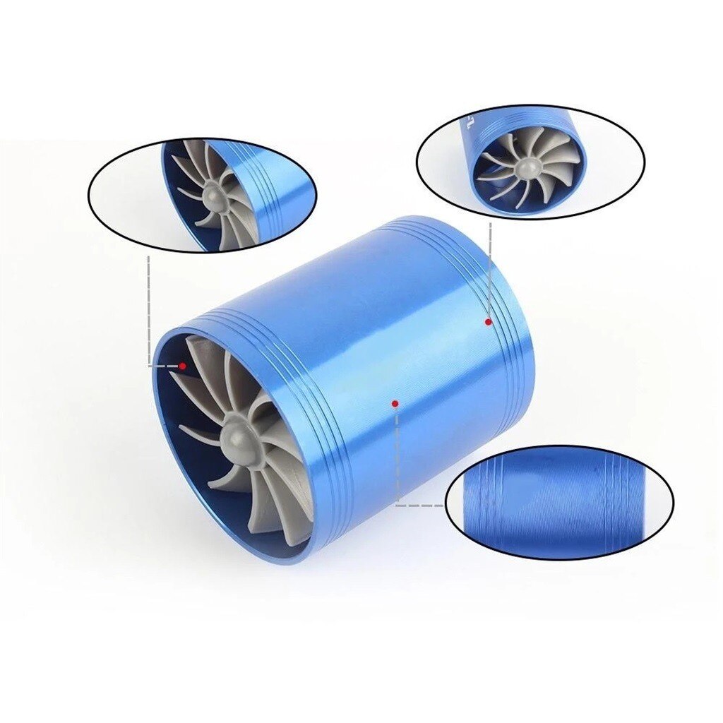 Automobile Engine Intake Power Modification Parts Double-sided Turbocharger Fan Fuel Gas Saver Super charger Car Accessories