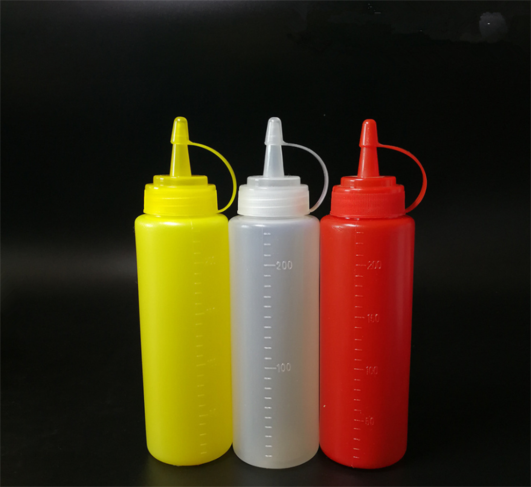 8-24oz Plastic Clear Squeeze Squeezy Sauce Bottle Mayo Dispenser Bottles