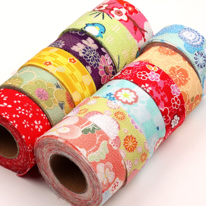 Handgemaakte ambachtelijke patchwork japanse wind retro crêpe katoenen kimono lint 4cm*92cm patch naaien tilda doek