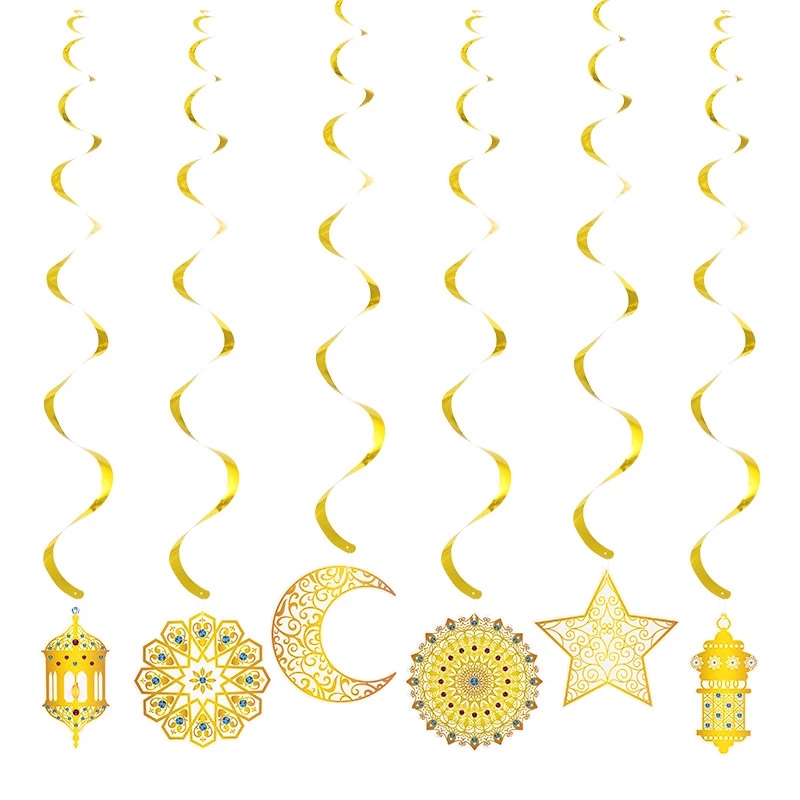 EID Mubarak bannière paillettes étoile lune lettre papier banderoles guirlande islamique musulman fête Ramadan Kareem décorations pour la maison 2024: COFFEE