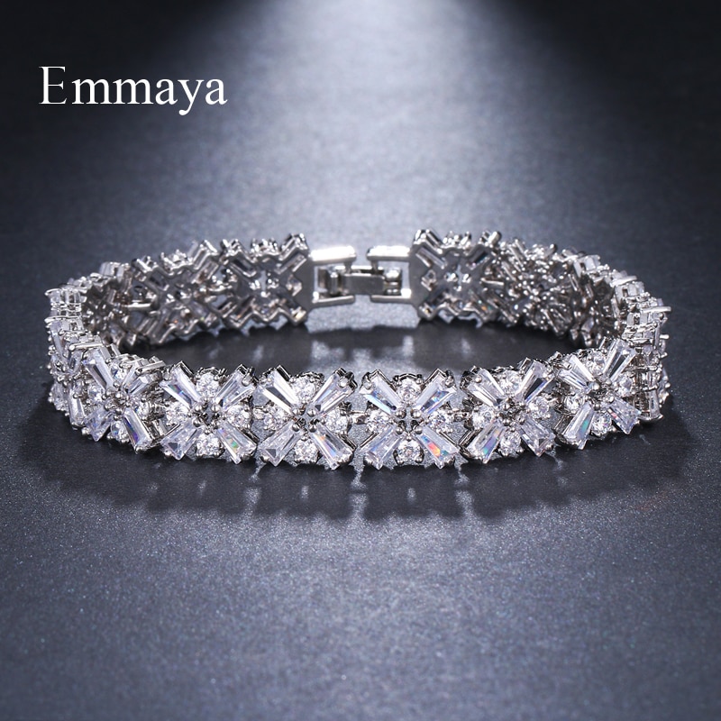 Emmaya Luxury Bracelet Crystal Bracelets For Women Charm Bracelets &amp; Bangles Female Bridal Wedding Jewelry