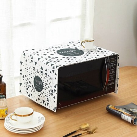 Cubierta de horno de microondas nórdico grueso impermeable tela de horno de algodón de lino cubierta de polvo para el hogar accesorios de cocina accesorios suministros: A