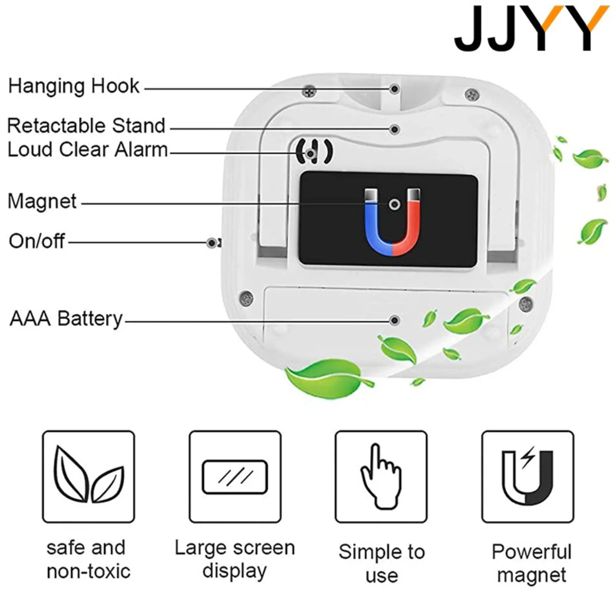 JJYY Digital Kitchen Timer, Cooking Timer, Strong Magnet Back, for Cooking Baking Sports Games Office