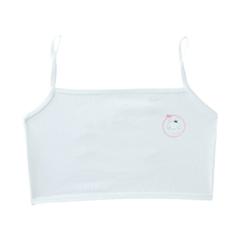 Teen Girls Cotton Training Bra Seamless Bralette Spaghetti Crop Bra Breathable Big Girls Sports Bra Stretch Crop Cami Bralette