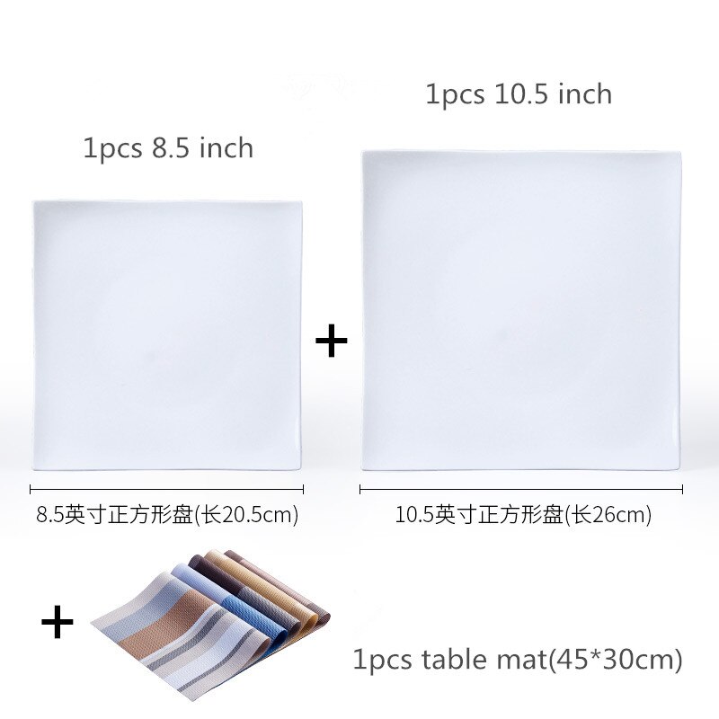 Nordic Western Dinner Plates Bone China White Square Dinner Dishes Dessert Tray Steak plate Kitchen Dinnerware sets