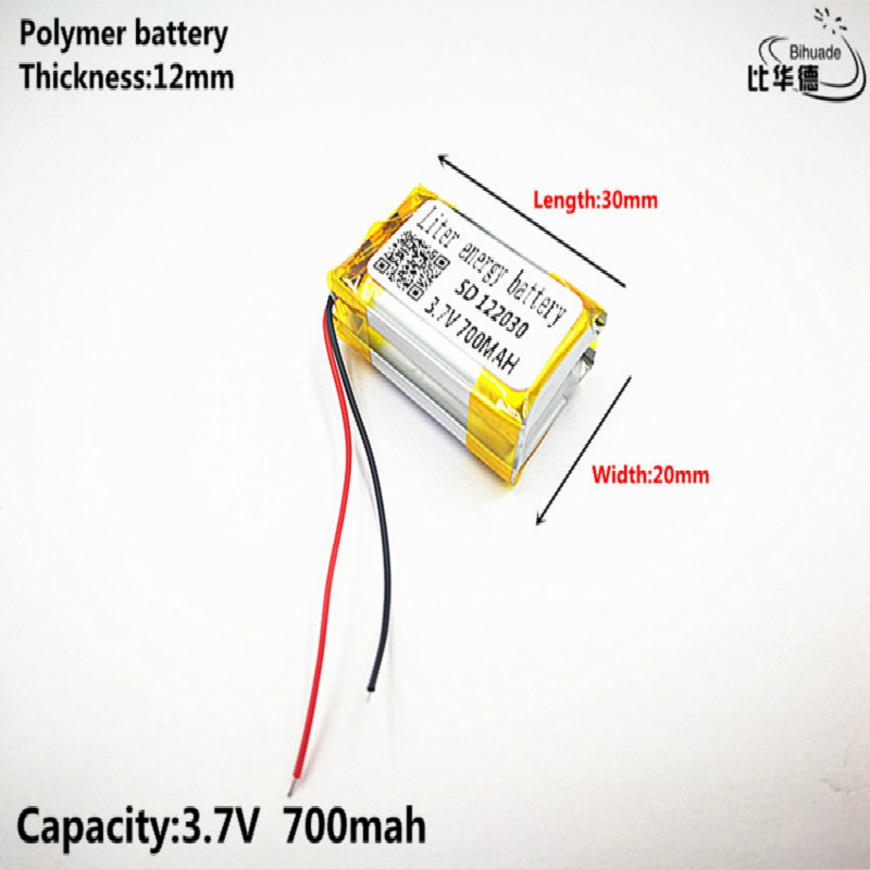 Litro batteria a energia Buon Qulity 3.7 V, 700 mAH, 122030 Polimero agli ioni di litio/batteria Li-ione per il GIOCATTOLO, BANCA di POTERE, GPS, mp3, mp4