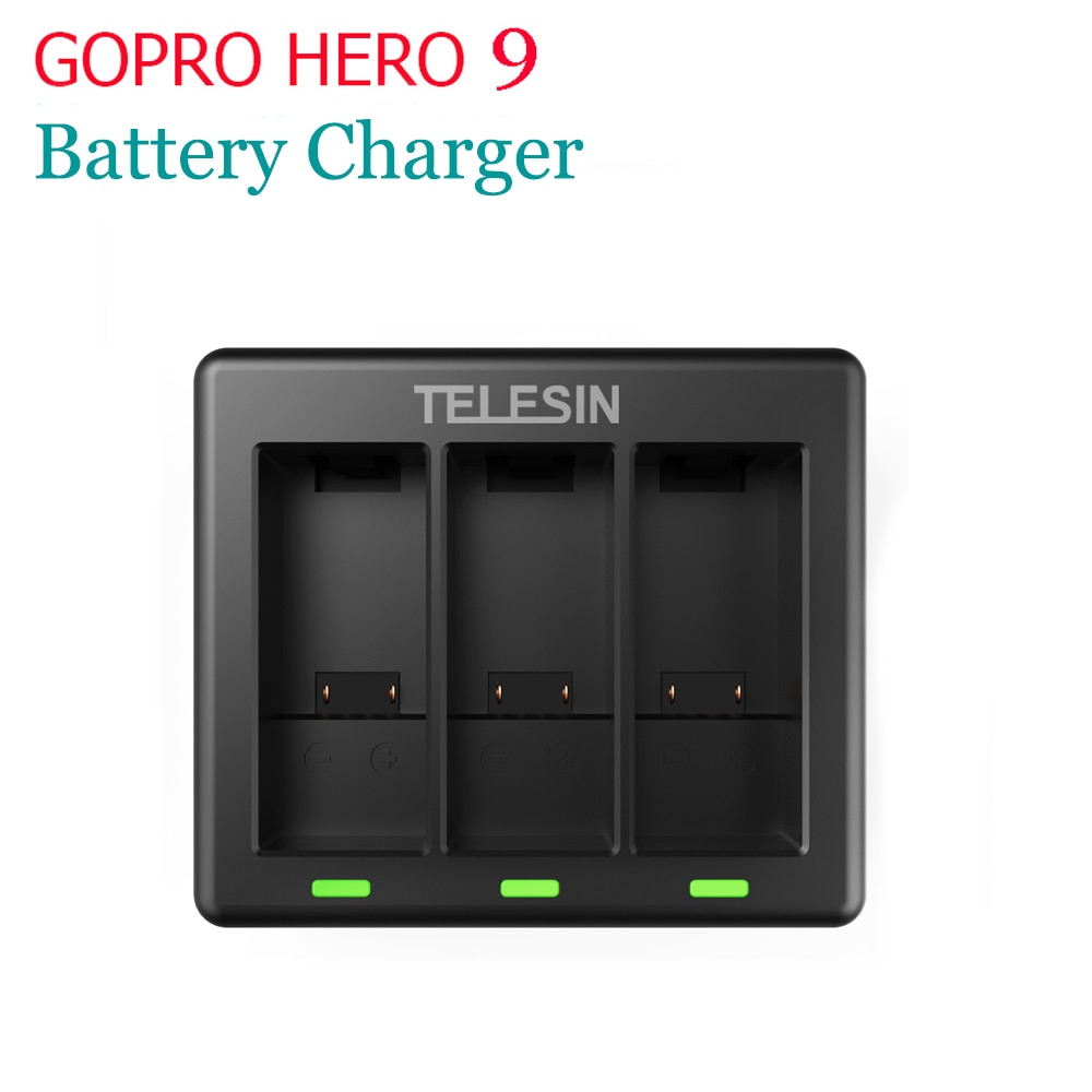 In Voorraad 3 Kanaals Batterij Oplader Voor Gopro Hero 9 Zwart Met Type C Oplaadkabel 3-Kanaals Batterij lader Voor Gopro Hero 9