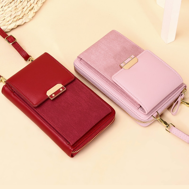 Vrouwen Messenger Bag Mobiele Telefoon Schouder Portemonnee Kleine Pu Lederen Crossbody Hangen Zakken Voor Dames Kaarthouder Portemonnee vrouwelijke