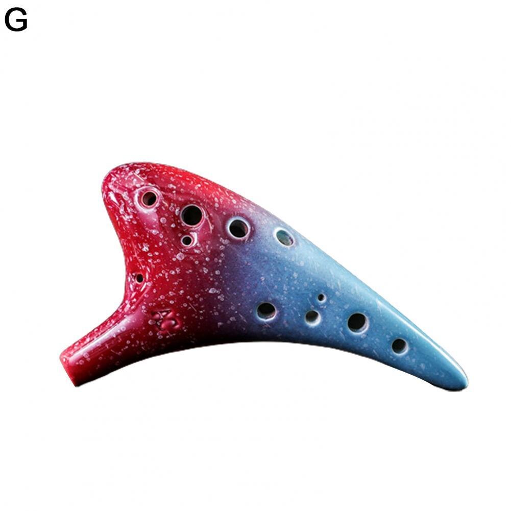 Alto C Ocarina 12 Hole Musical Collection Ceramic Tenor Ocarina Flute Instrument for Beginner Musical Instruments: G
