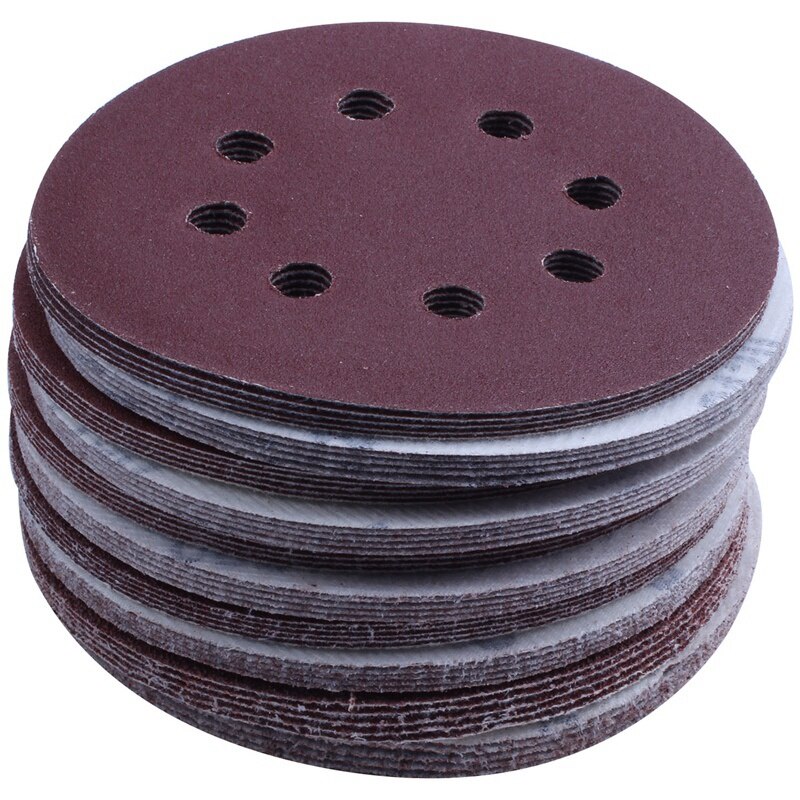 50Pcs 125Mm Orbital Sander Sandpaper Discs 40,60,80,100,120G Grit Sanding