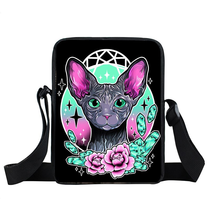Cute Sphynx Cat Small Shoulder Bag Women Handbag Ladies Tote Leisure Crossbody Bags Girls Messenger Flap Bag Bookbag: xkbsphynx09
